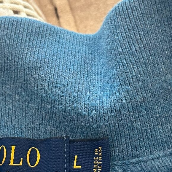 Polo Ralph Lauren blue quarter-zip pullover men cotton large - Picture 8 of 10
